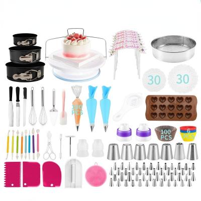 China Disposable Cake Turntable Set 367pcs Cake Decorating Supplies Baking Accessories Cake Tool Kit for sale