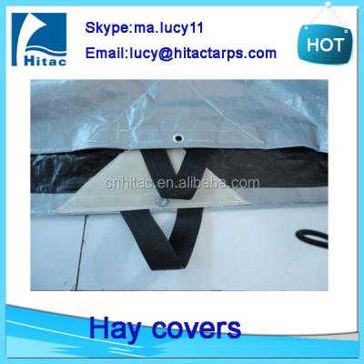 China Waterproof Heavy Duty Windproof Hay Tarps Tarp , Round Bale Hay Tarps For Covering Haystack for sale