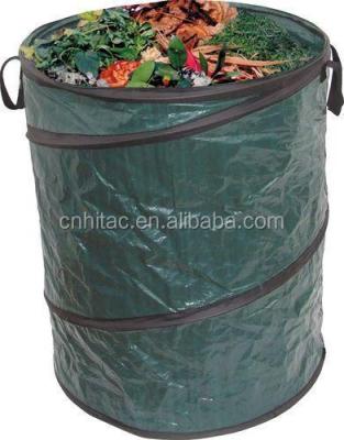 China PE/PP Woven Fabric Plastic Automatic Garden Leaf Trash Can (bag) 24L-385L, Garden Trash Bag Collapsible Compost Bin for sale