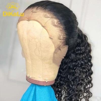 China 360 Density Silky Straight 180% Lace Frontal Wig 28 30 Inch Water Wave 13x4 Lace Front Wig Brazilian Virgin Hair Wigs Deep Curly Glueless for sale