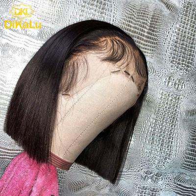 China Free Shipping Brazilian Wave Hair Silky Straight Short Lead Lace Front Wigs DKL, Human Hair Bob Wigs 8 Inch Short Natural Virgin Hair for sale