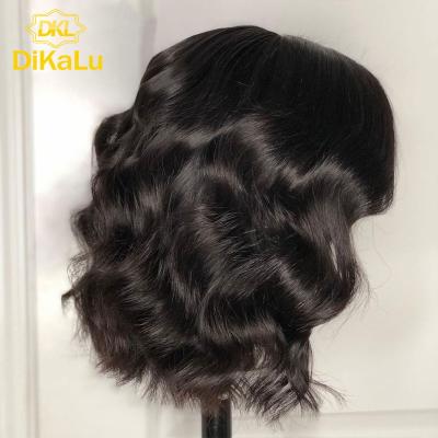 China 4x4/5x5/7x7 Lace Closure Wig Brazilian Remy Short Wavy Lace Front Silky Straight Wig With Baby Hair Closure Wigs Middle Part Dreamy Beauty for sale