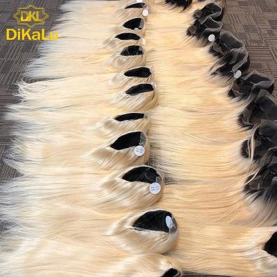 China Body Wave DKL Curly Virgin Russian Blonde Human Hair Extensions, Curly Hair Products/Packages, Peruvian Deep Curly Virgin Hair in China for sale