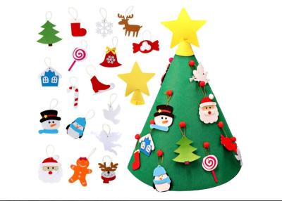 China 3D DIY Felt Christmas Tree With Ornaments Kids Toys Christmas Party Decoration for sale