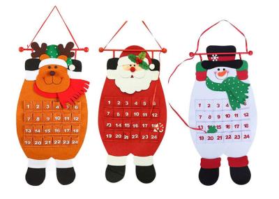 China calendarios de pared de la cuenta descendiente de la ejecución 3D decoraciones de la Navidad del fieltro de 12,99 x 27,56 pulgadas en venta