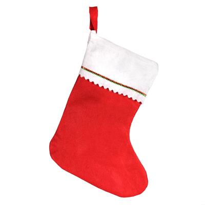 China Red And White EN79 3MM Felt Christmas Sock Ornaments for sale