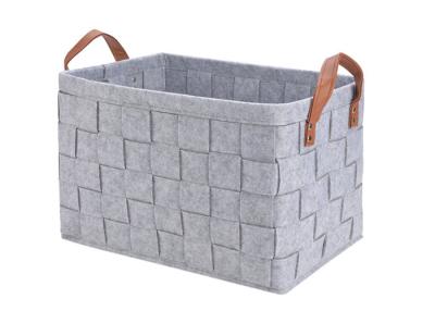 China Collapsible Light Grey 3mm Felt Storage Boxes For Toys for sale