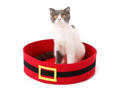 China Estera el dormir de la cueva del animal doméstico de Santa Claus Belt Design Colorfast Felt en venta