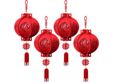 China Red Fu 3D Puzzle Felt Lantern For Festival Decorations for sale