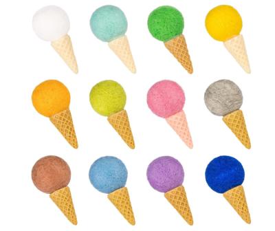 China 3x6cm Wool En71 Felt Ice Cream Cone Pattern Handmade Diy Craft for sale