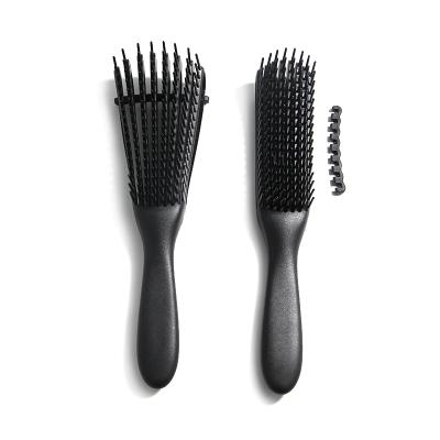 China Wholesale Foldable Plastic Afro Detangling Hair Brush Professional Women Hair Detangler Brush For Woman Curly Hair for sale