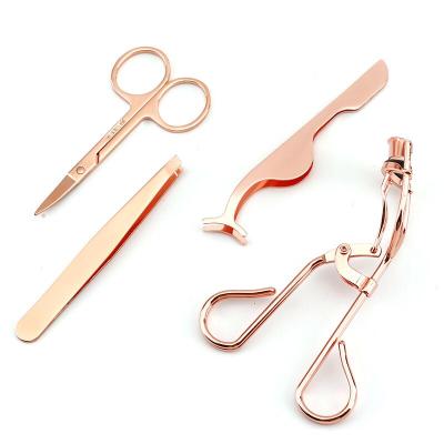 China Melason HEATING Rose Gold Heated Eyelash Curler Set Beauty Tools Custom Eyelash Applicator lTweezers for sale