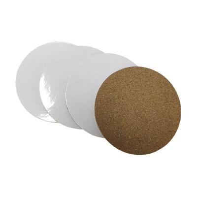 China New Fashion Custom Made Viable Custom Logo Design 6MM Thickness Wine Beer Mug White Empty Pan Cork Coaster Jar for sale