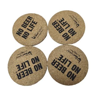 China China Viable Factory Customized Promotional Gift Silk Screen Printing Logo Classic Design 5mm Thick Cork Coaster for sale