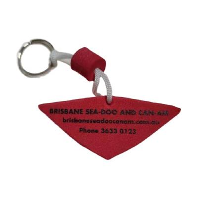 China Promotion Gift Guangzhou Factory Customized Red Color 10mm Thickness Triangle Shape Full Copy EVA Key Ring Keychain for sale