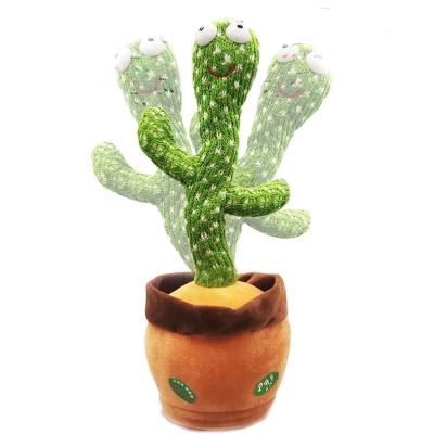 China Eco-friendly Material Plush Toys Stuffed Plush Dancing Cactus Talking Stuffed Soft Toy with Light and 120 English Songs for sale