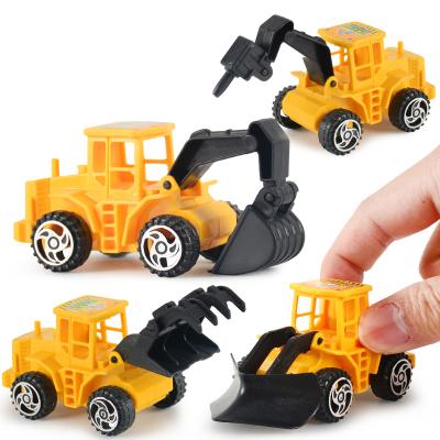 China Inertial Pull Back 6PCS/Set Construction Truck Bulldozer Diecast Excavator Engineering Model Inertial Pull Back Car Toys For Children for sale