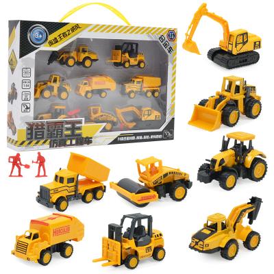 China Toy New Arrivals Hot Sale Diecast 8pcs Engineering Model Car Toy Simulation Crane Mixer Vehicles Diecast Model For Sale for sale