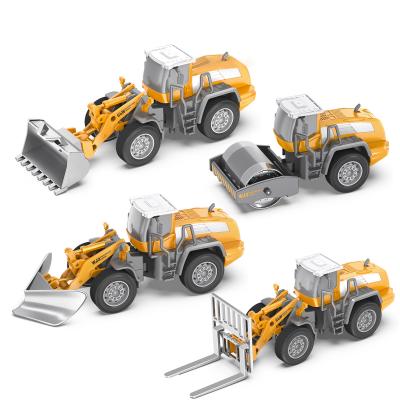 China Model Simulation Alloy Car Model Construction Set Concrete Mixer Crane Forklift Excavator Bulldozer For Children for sale