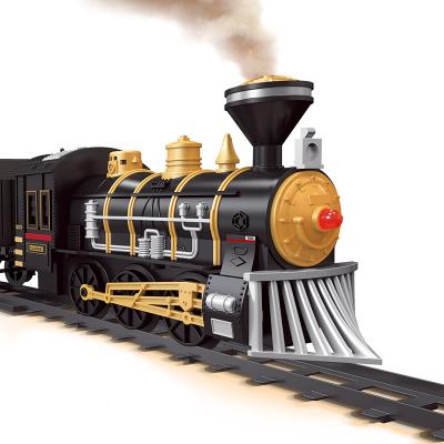 China New Eco-friendly Material Carry-On Rail Toy Train Set Model Simulation Rail Train Electric Train Tracks Toys For Kids Christmas Gifts for sale