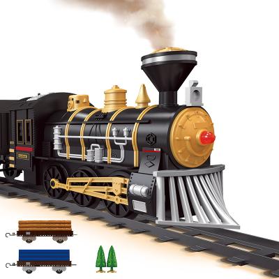 China New Eco-friendly Material Carry-On Rail Toy Train Set Model Simulation Rail Train Electric Train Tracks Toys For Kids Christmas Gifts for sale