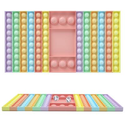 China Eco-Friendly Material Kids Puzzle Toys Chess Board Desk Bubble Toys Rainbow Push Sensory Busy Person Game Toys Set for sale