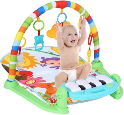 China Fitness Sight Toys Play Mat Wholesale Multi Functional Baby Sleep Mat Piano Fitness Rack Baby Gym Play Mat with Rattle Animal Toys for sale