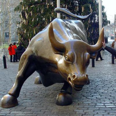 China Europe Large Wall Street Statue Top Bronze Sculpture Wallstreet Bull From Europe Manufacturer With High Quality for sale