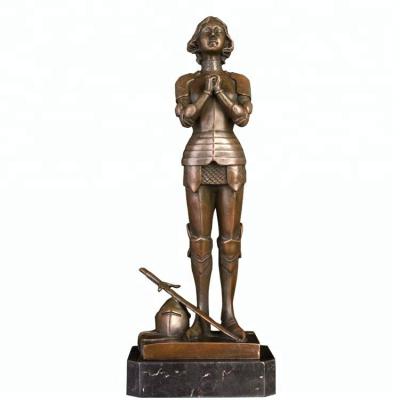 China French Bronze Sculpture Joan Of Arc Heroine In Joan Of Arc Europe Collection Of Famous Bronze Statue Figures for sale