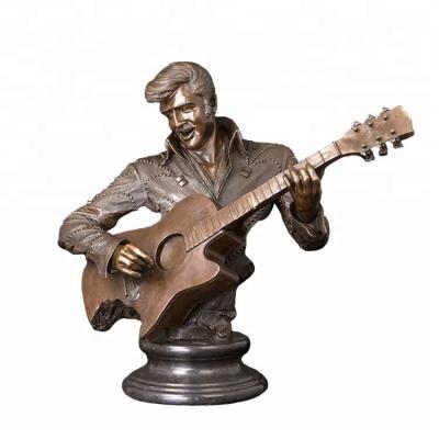 China Europe ArtsHom DS-300 Music Art Decor Bronze Music Bronze Man Playing Guitar Statue Sculpture For Art School Decoration for sale