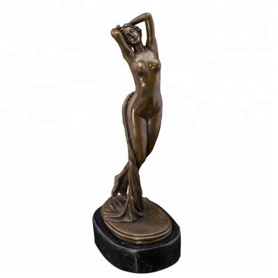 China Standing Naked Female Belly Dancer Bronze Young Woman Figurine From India From Europe Statue ArtsHom DS-157 For Home Decor for sale