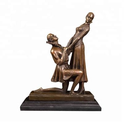 China Europe DS-459 Art Bronze Boy Love Girl Statue Romance Figurine Couples Love Pursuit Bronze Sculpture Decor Wedding Room Indoor Decor for sale