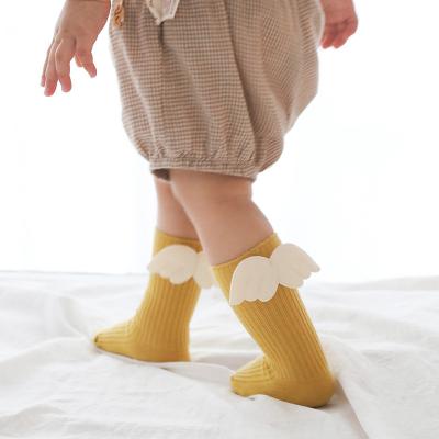 China Novelty QUICK DRY infant bangs 3D wings cute winter autumn fancy cotton crew baby toddler soft combed socks for wholesale for sale