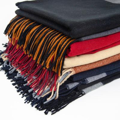 China Arcylic Fashion New Winter Thick Warm Tassel Poncho Scarf Designer 100% Long Shawls for sale