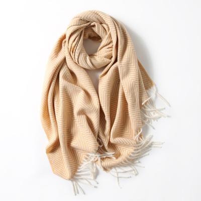 China Polyester 2021 Fashion Hot Sale Stripe Cotton Hijab Winter Women Scarf Soft Hijab Cashmere Shawl Scarves for sale