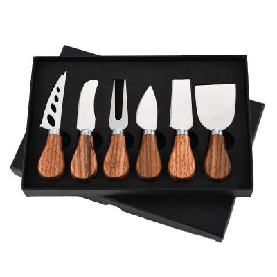 China Viable Good Quality Acacia Cheese Board and Wooden Knife Set Fork Knife and Spoon Stainless Steel Cutlery Set for sale