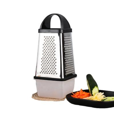 China 4 Sides Multifunctional Stainless Steel Custom Grater Cutter Kitchen Vegetable Food Box Viable High Level Vegetable Grater for sale