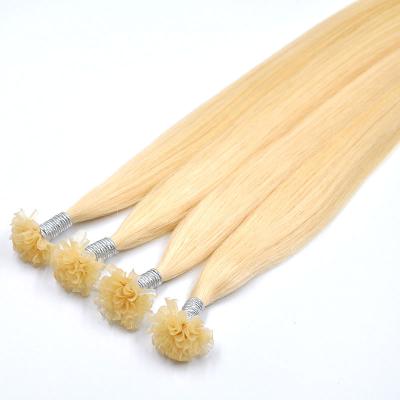 China Silky Straight Wave 10A Grade Double Drawn Tip Virgin Hair Keratin Hair Extension Nail U Tip Remy Hair for sale