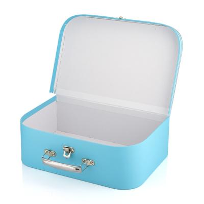 China Recycled Materials Manufacturer Kids Products Suitcase Gift Box Custom Cardboard Box With Handle for sale