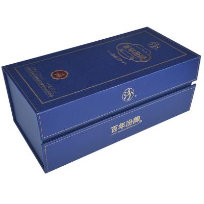 China Recycled Materials Custom Gold Foil Stamping Wine Box Cardboard Paper Box Design Logo Printing Magnetic Gift Packaging Box for sale