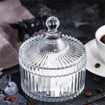 China Modern crystal glass diamond candy jar glass bowl and jar for candy for sale