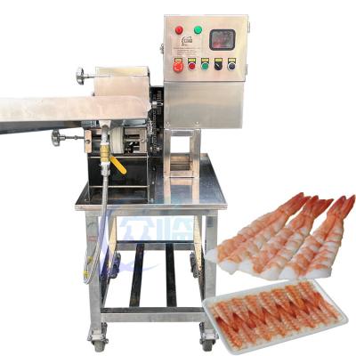 China High Precision Aquatic Shrimp Processing Machine Sushi Shrimp Cutting Machine Te koop