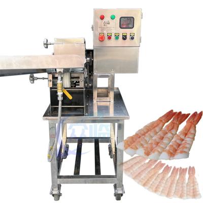 China Hot Sale Sushi Shrimp Cutting Machine Cooked Shrimp Cutter Automatic Prawn Cutter Te koop