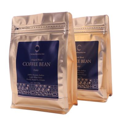 China With One Way Degassing Valve Custom Printed Zip Lock 250g Aluminum Foil Coffee Bags Packaging With Valve for sale