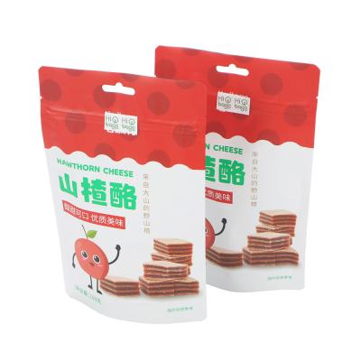 China Security Custom Printed Stand Up Dry Hawthorn Food Packaging Plastic Ziplock Bags With Zipper for sale