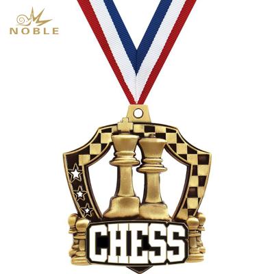 China Europe Champion Sports Custom Metal Chess Shield Medal for sale