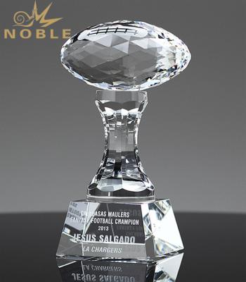 China Customized Noble USA 2020 Crystal American Football Sport Trophy Award With Personalized Name for sale