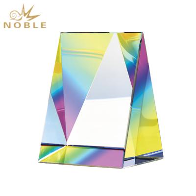 China Europe Wholesale Gifts Custom White Crystal Rainbow Prism Paperweight for sale