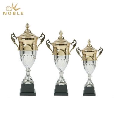 China Half Silver Metal Custom Award Trophy Coins Europe Gold Football Half Europe for sale