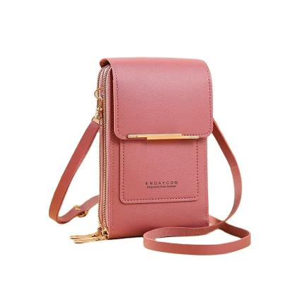 China High Quality Women's Small Messenger Bags Touch Screen Cell Phone Bag Cross - Body Shoulder Bag Zipper Card Holder Leather Wallets for sale